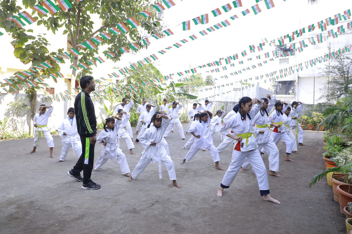 Karate training at top school in Karimnagar