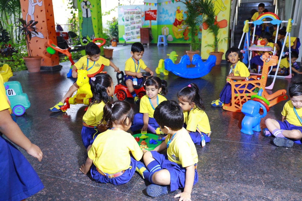 Pre-primary kids playing at Siddhartha School