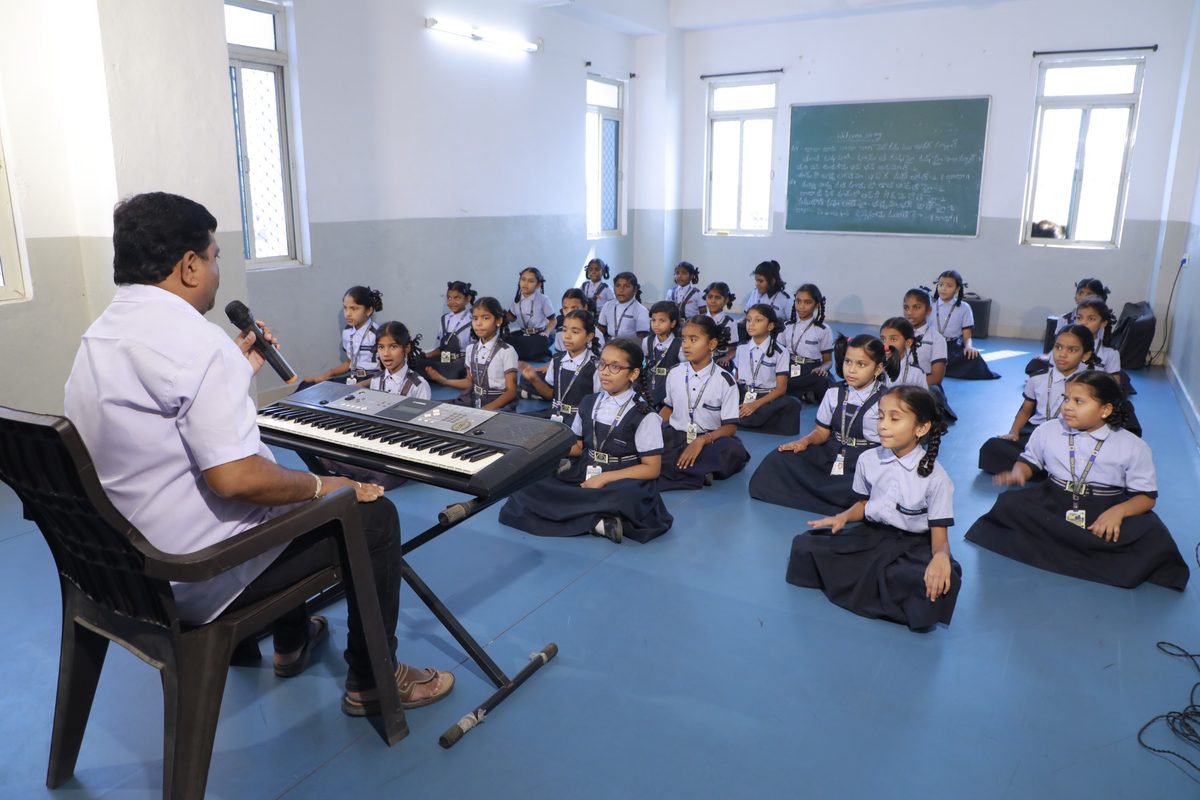 Music class with keyboard at Siddhartha High School Karimnagar