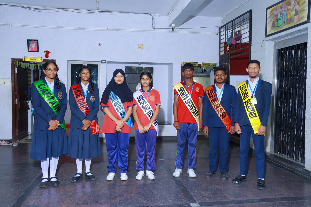 Student council members at Siddhartha High School Karimnagar